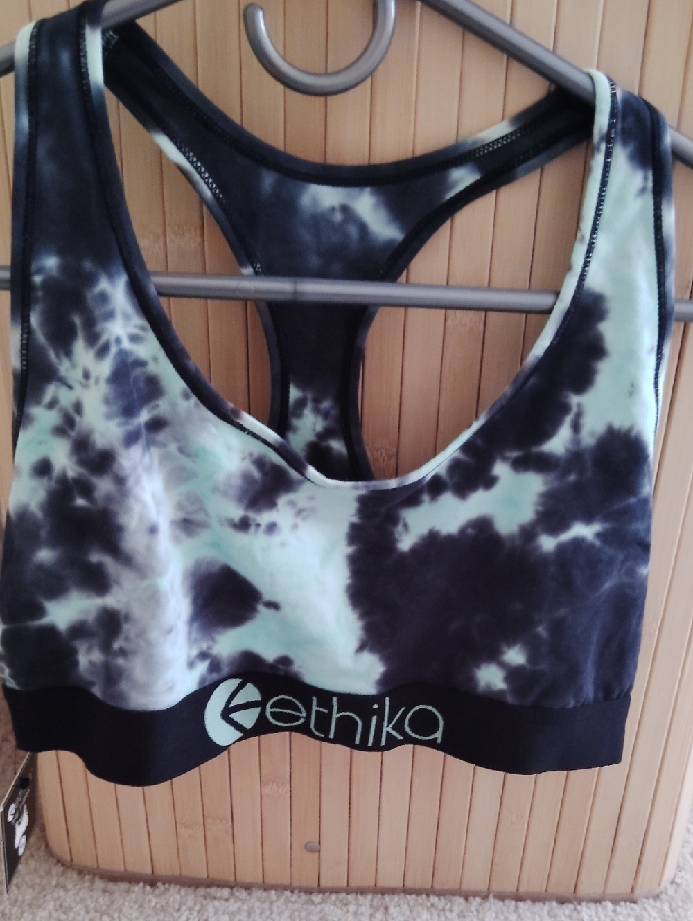ethika Black & Mint Tie-Dye Racerback Sports Bra